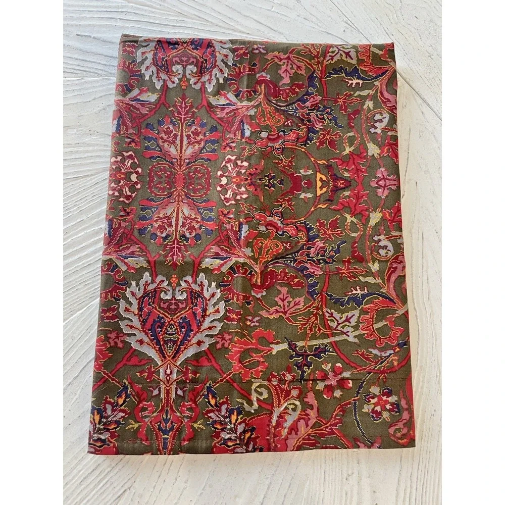 Vtg Ralph Lauren Galahad Red  Medieval Paisley Euro Pillow Sham 30x30